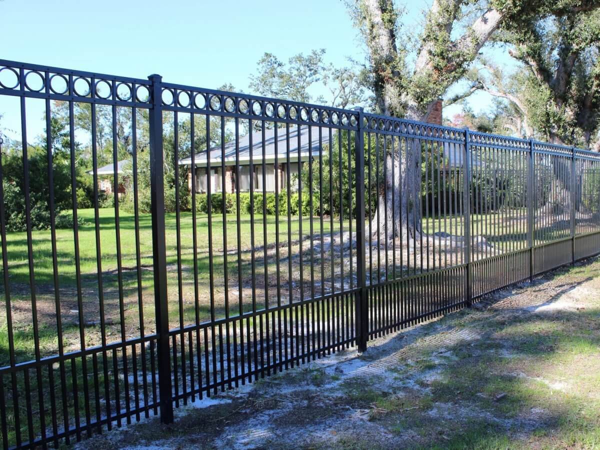 Photo of aluminum residential fence in Panama City, Florida