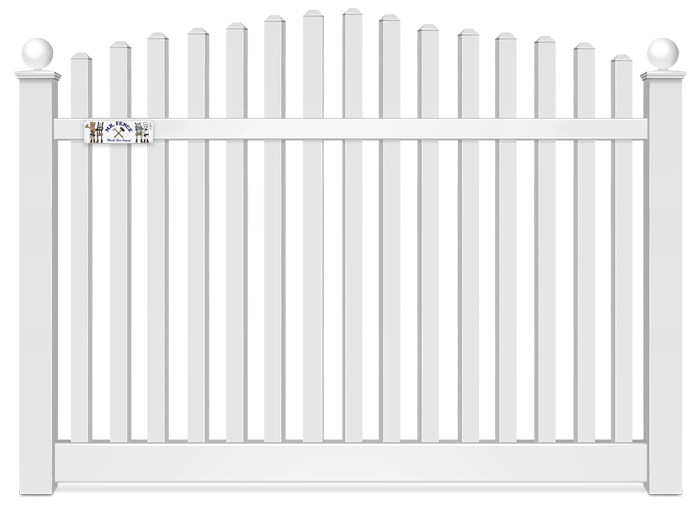 6 Foot Convex Top Vinyl Fence Company in Panama City Florida