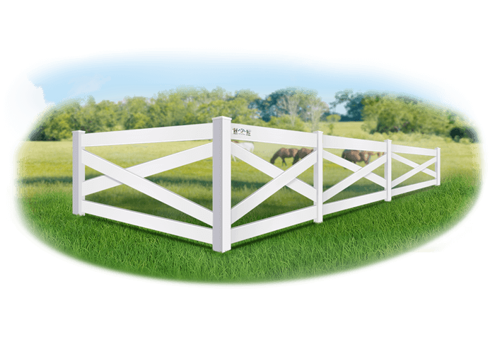 Beautiful example of a Hermes crossbuck style Vinyl Fence installed in Panama City, Florida